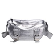 Fashion Silver Pu Large Capacity Messenger Bag