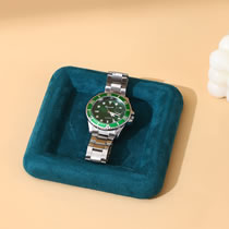 Fashion Green Microfiber Cloth Flannel Square Jewelry Display Tray