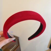 Fashion 1# Headband - Red Fabric Light Board Wide-brimmed Headband
