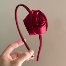 Fashion 5#hairband-red Flowers Fabric Flower Thin Headband