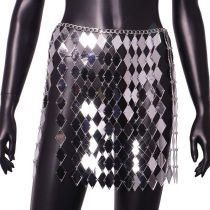 Fashion Silver Acrylic Diamond Sequin Skirt