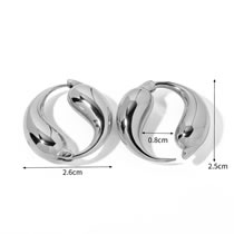 Fashion Silver Titanium Steel Geometric Earrings