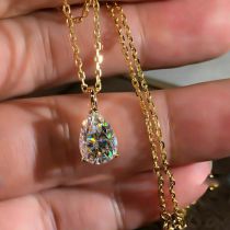 Fashion Gold Copper And Diamond Drop Necklace