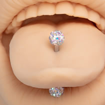 Fashion Ab Drill (1) (2) Titanium Steel Diamond Ball Piercing Tongue Nail