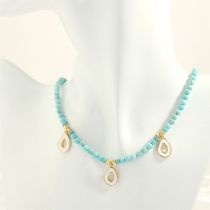 Fashion Blue Semi-precious Irregular Necklace  Semi%2dprecious Stones
