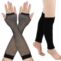 Fashion Black 1#/suit Acrylic Cutout Gloves And Foot Covers Set  Acrylic