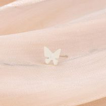 Fashion White Butterfly Stud Earrings Copper Geometric Butterfly Stud Earrings (single)