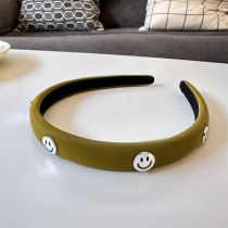 Fashion Green Fabric Smiley Wide-brimmed Headband