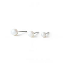 Fashion 3 Sets Of Platinum Sterling Silver Pearl Stud Earrings Set