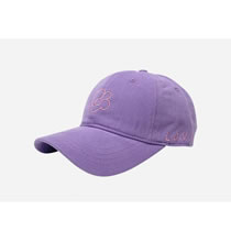 Fashion Purple Floral Embroidered Soft Top Baseball Cap