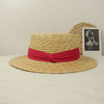 Fashion Red Acrylic Straw Hat