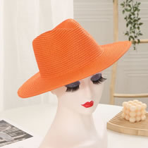 Fashion Orange Straw Big Brim Sun Hat