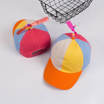 Fashion Pinwheel Orange Cotton Colorblock Curved Brim Baseball Cap