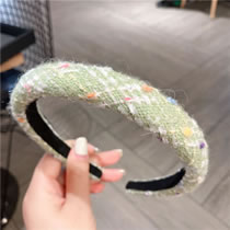Fashion Green Fabric Knitted Wide-brimmed Headband