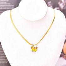 Fashion Colorful Butterfly Titanium Steel Crystal Butterfly Snake Bone Chain Necklace
