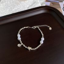 Fashion An Irregular Bracelet Copper Broken Silver Pearl Beads Love Bracelet