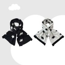 Fashion Jet Black Imitation Cashmere Cloud Knitted Scarf