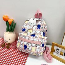 Fashion Pink Oxford Cloth Cartoon Bunny Backpack