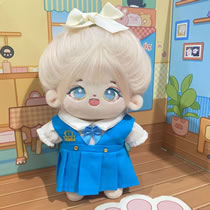 Fashion 20cm (not Including Baby) Blue Skirt And Shirt Two-piece Set Fabric Color Block Skirt Doll Clothes
