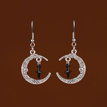 Fashion Silver Alloy Crescent Star Earrings