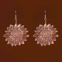 Fashion Rose Gold Alloy Geometric Flower Earrings