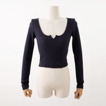 Fashion Navy Blue Polyester Small Opening Long Sleeve Sweater