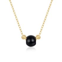 Fashion Gold-black Pearl Metal Geometric Pearl Necklace