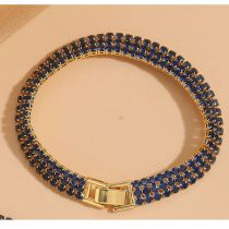 Fashion Royal Blue Copper Inlaid Zirconium Multi-layered Claw Chain Bracelet