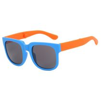 Fashion Blue Pc Square Large Frame Children's Sunglasses