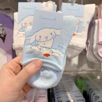 Fashion Curled Cinnamon Dog (you Can Send A Sock Card Or Opp Bag Remember Wangwang Said) Cotton Printed Mid-calf Socks
