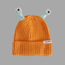 Fashion Orange Acrylic Luminous Tentacles Knitted Children's Beanie (charged)