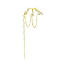 Fashion Gold Alloy Diamond Geometric Chain Ear Clamp Earrings (single)
