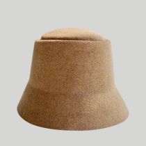 Fashion Camel Wool Sheer Bucket Hat
