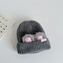 Fashion Grey Children's Beanie With Rolled Bunny Ears