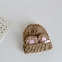 Fashion Khaki Children's Beanie With Rolled Bunny Ears