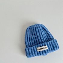Fashion Blue Acrylic Knitted Patch Children's Beanie