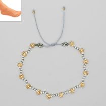 Fashion 10# Rice Beads Braided Flower Anklet
