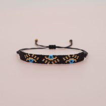 Fashion Black Rice Beads Braided Eye Bracelet