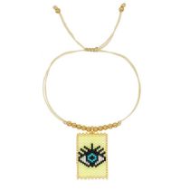 Fashion 5# Braided Rice Beads Eye Gold Beaded Bracelet