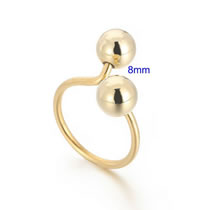 Fashion 5# Stainless Steel Ball Geometric Open Ring