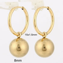 Fashion 10# Stainless Steel Ball Earrings