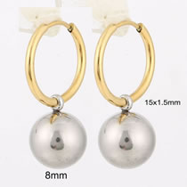 Fashion 12# Stainless Steel Ball Earrings