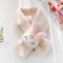 Fashion Beige Three-dimensional Rabbit Plush Socket Scarf