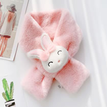 Fashion Pink Three-dimensional Rabbit Plush Socket Scarf