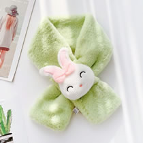 Fashion Green Three-dimensional Rabbit Plush Socket Scarf