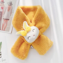 Fashion Yellow Three-dimensional Rabbit Plush Socket Scarf
