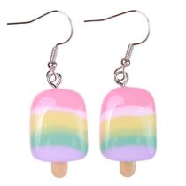 Fashion Ice Cream-rainbow Resin Geometric Ice Cream Earrings