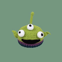 Fashion Children's Green Hat-three-eyed Monster Cartoon Knitted Monster Children's Beanie Hat