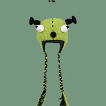 Fashion Children's Green Hat-pigtail Eyes Cartoon Knitted Monster Children's Beanie Hat