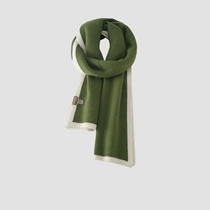 Fashion Avocado Green Polyester Color Block Patch Scarf